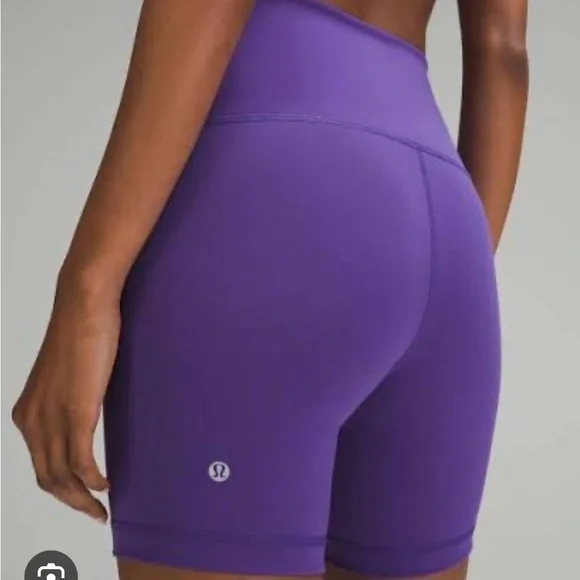 Lululemon Athletica Petrol Purple 6” WunderTrain Shorts with Pockets - size 8 - Picture 4 of 4